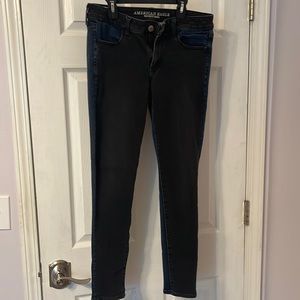 American Eagle 2 toned (black/blue) jegging